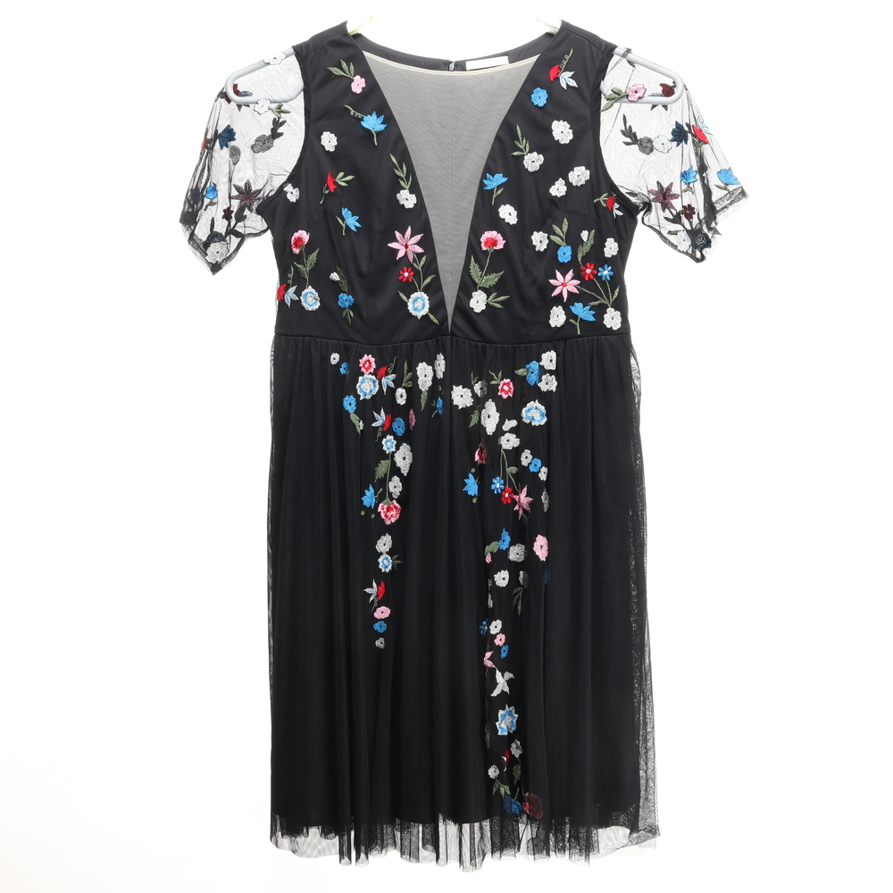 Wayward Fancies eShakti Embroidered Sheer Tulle Maxi Women Size 2X-22W Black
